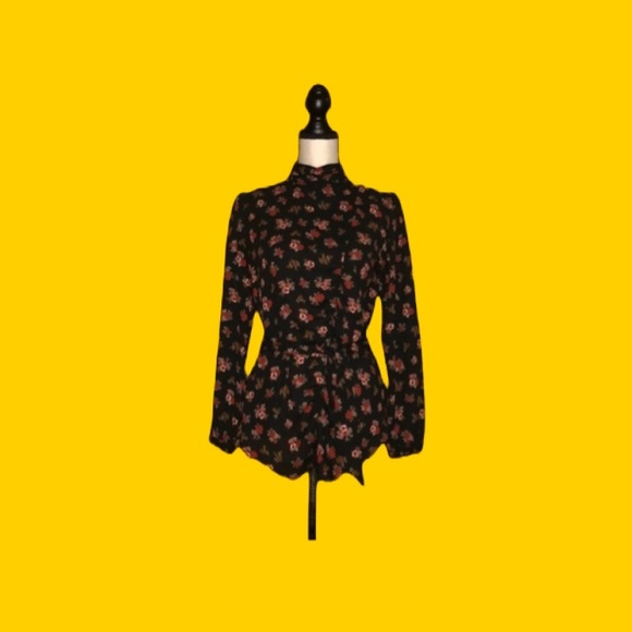 Zara Tops - 🟠 ZARA 🟠 band collar floral print blouse